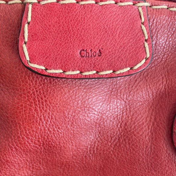 Reduced—CHLOE vintage Edith Dome Bowler red calfskin leather satchel tote, VGC - Picture 5 of 16